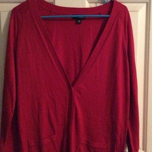 Red cardigan